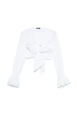 Croppad Blus med Volanger
