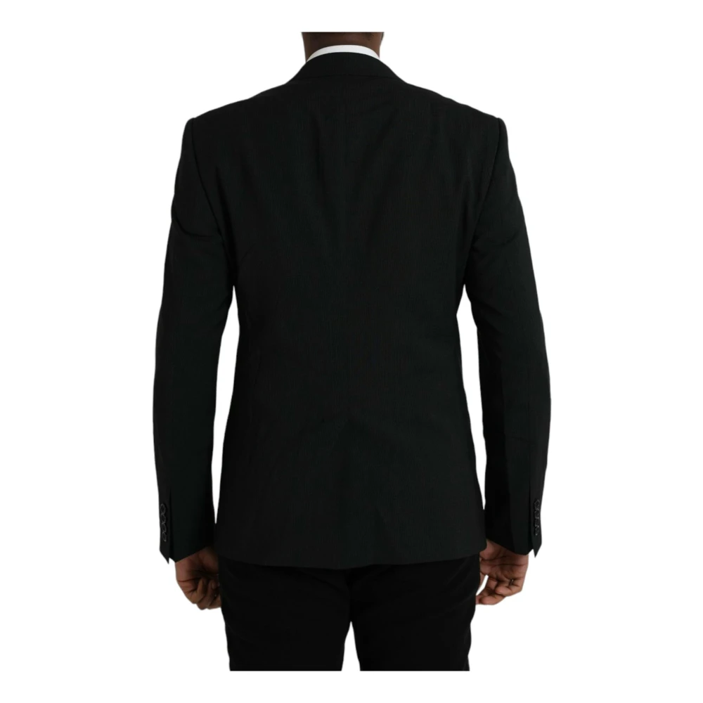 Dolce & Gabbana Blauwe Slim Fit Blazer Eén Knoop Blue Heren