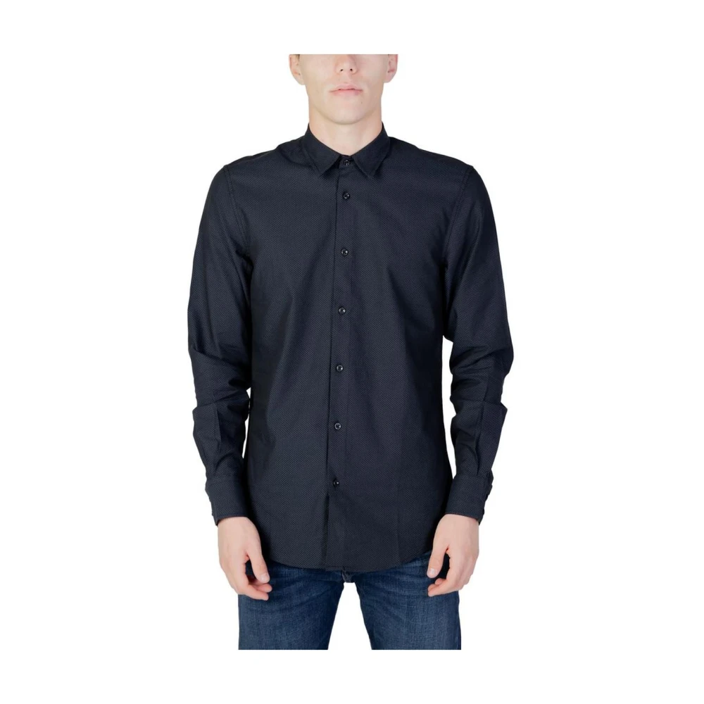 Antony Morato Men's Black Micropattern Cotton Shirt