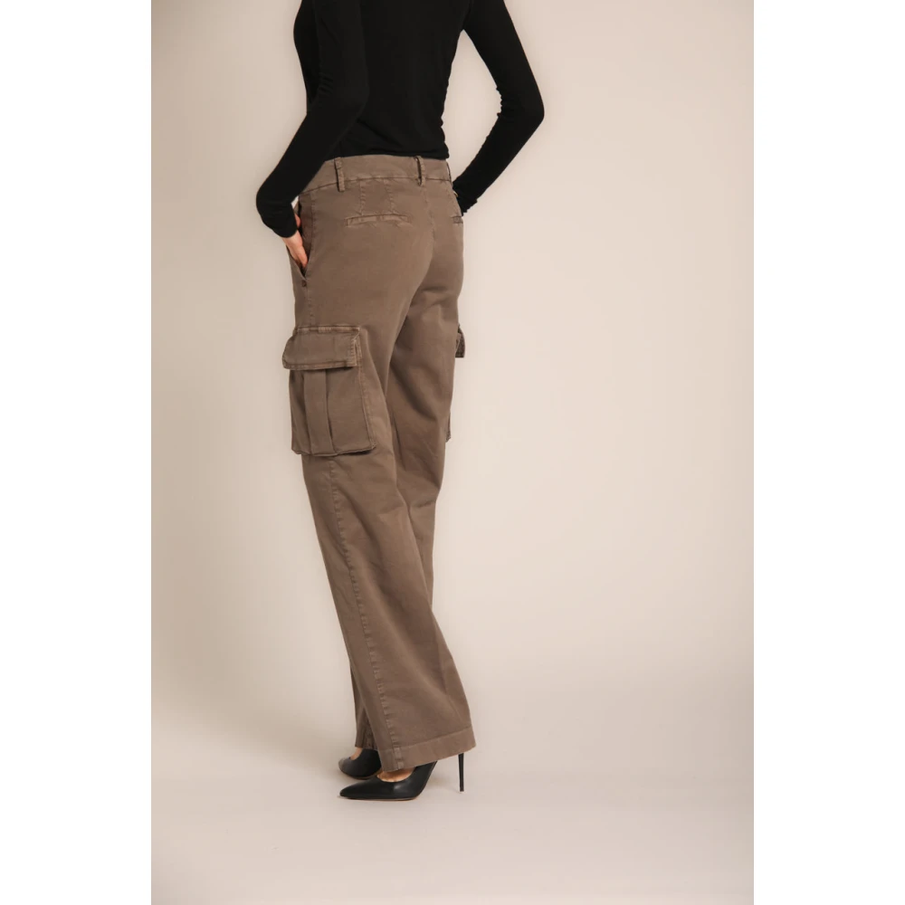 Mason's Cargo broek Victoria in keperstof rechte pasvorm Brown Dames