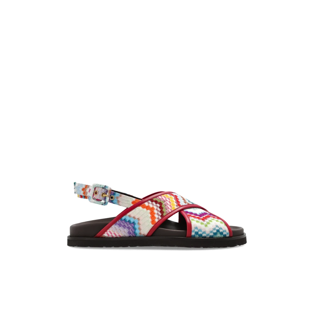 Missoni Multicolor Zigzag Strap Sandals - Female - Flat Sandals - 7 Uk - Shoes