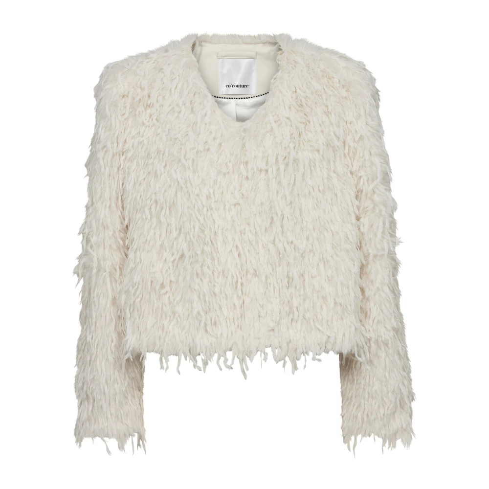 Co'couture Women's White Faux Fur Shearling Jacket