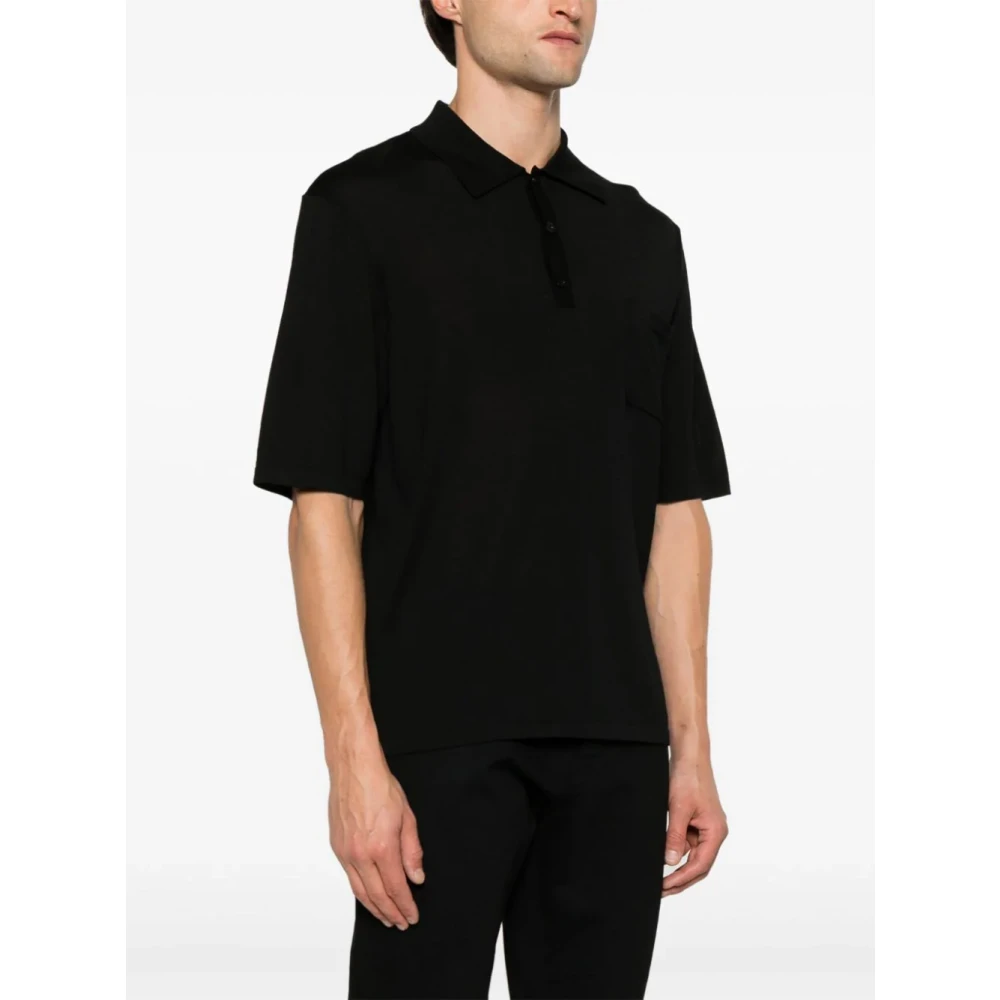 Saint Laurent Zwarte T-shirts en Polos met Cassandre Borduurwerk Black Heren