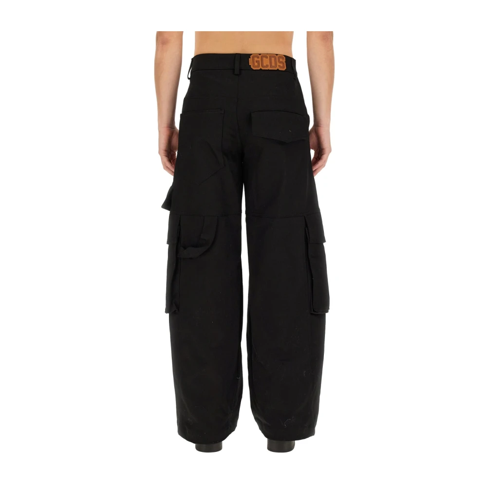 Gcds Cargo Broek Regular Fit Katoen Elastaan Black Heren