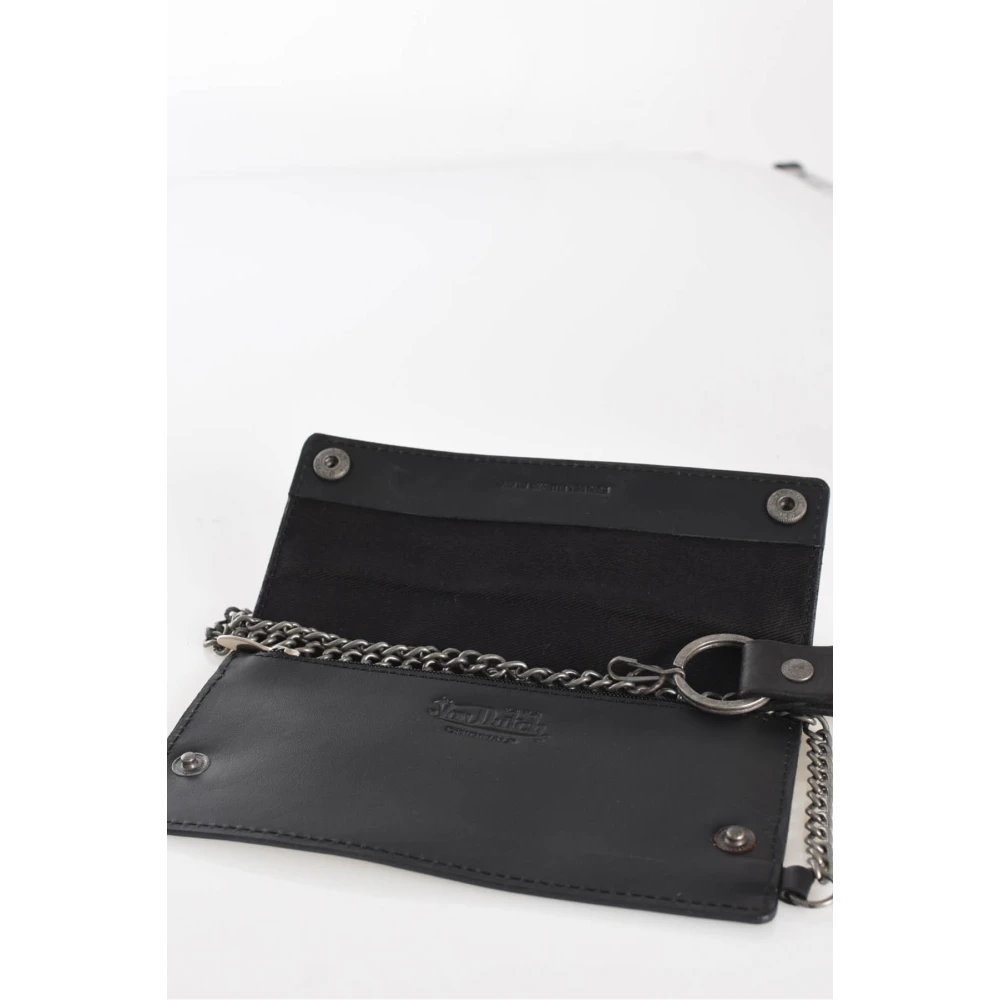 Von Dutch Stevige leren portemonnee Zwart Black Heren