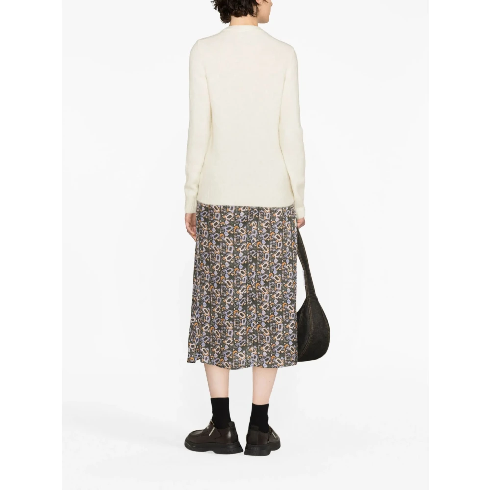 Ganni Luxe Geborstelde Alpaca Trui White Dames