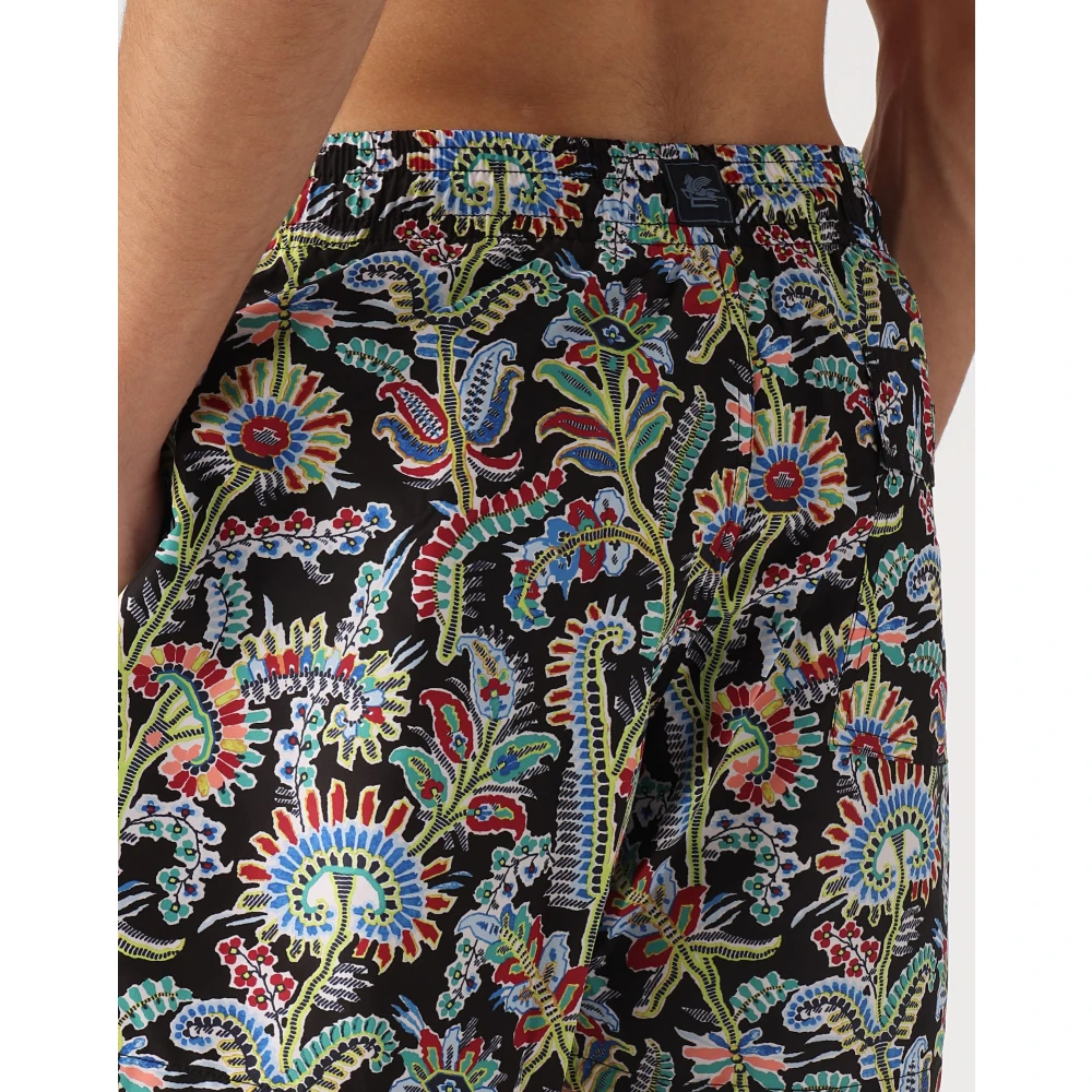 ETRO Paisley Print Zwemshorts Zwart Multi Multicolor Heren