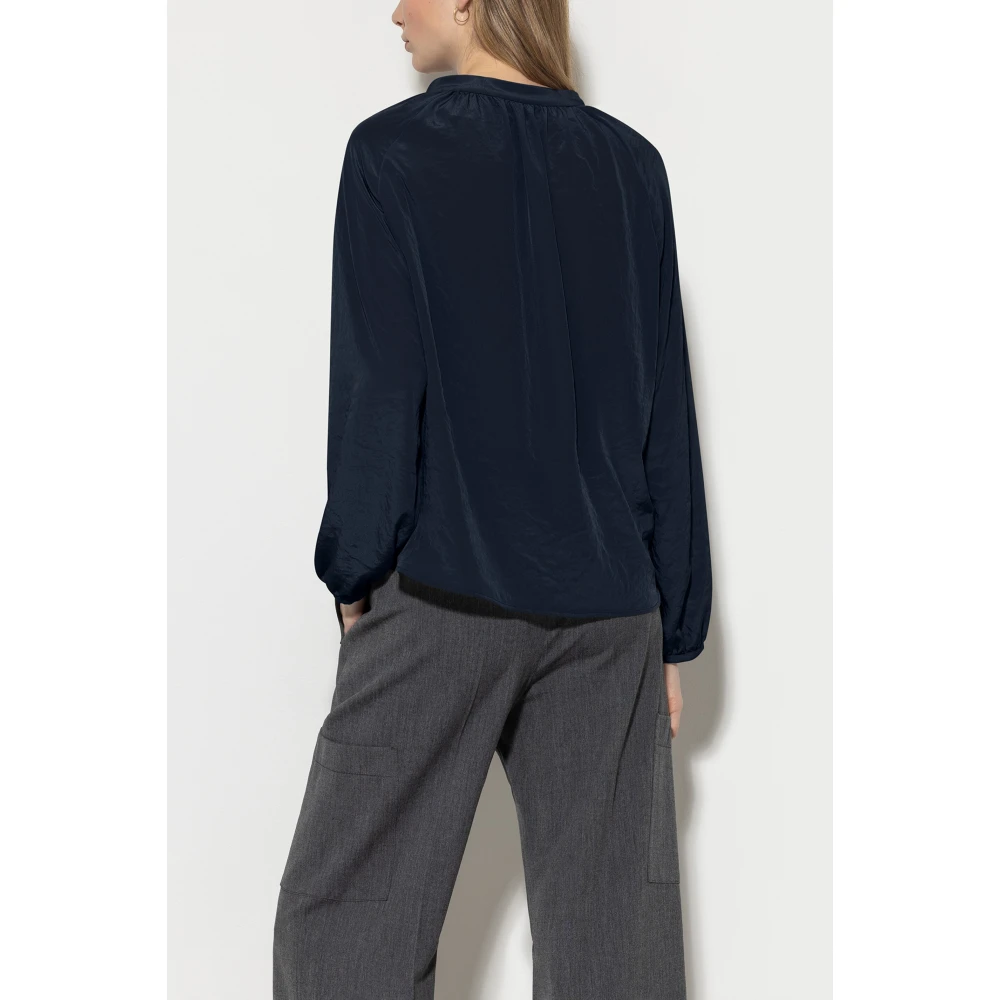 LUISA CERANO Midnight Blue Tuniek Blouse met Ruchedetails Blue Dames