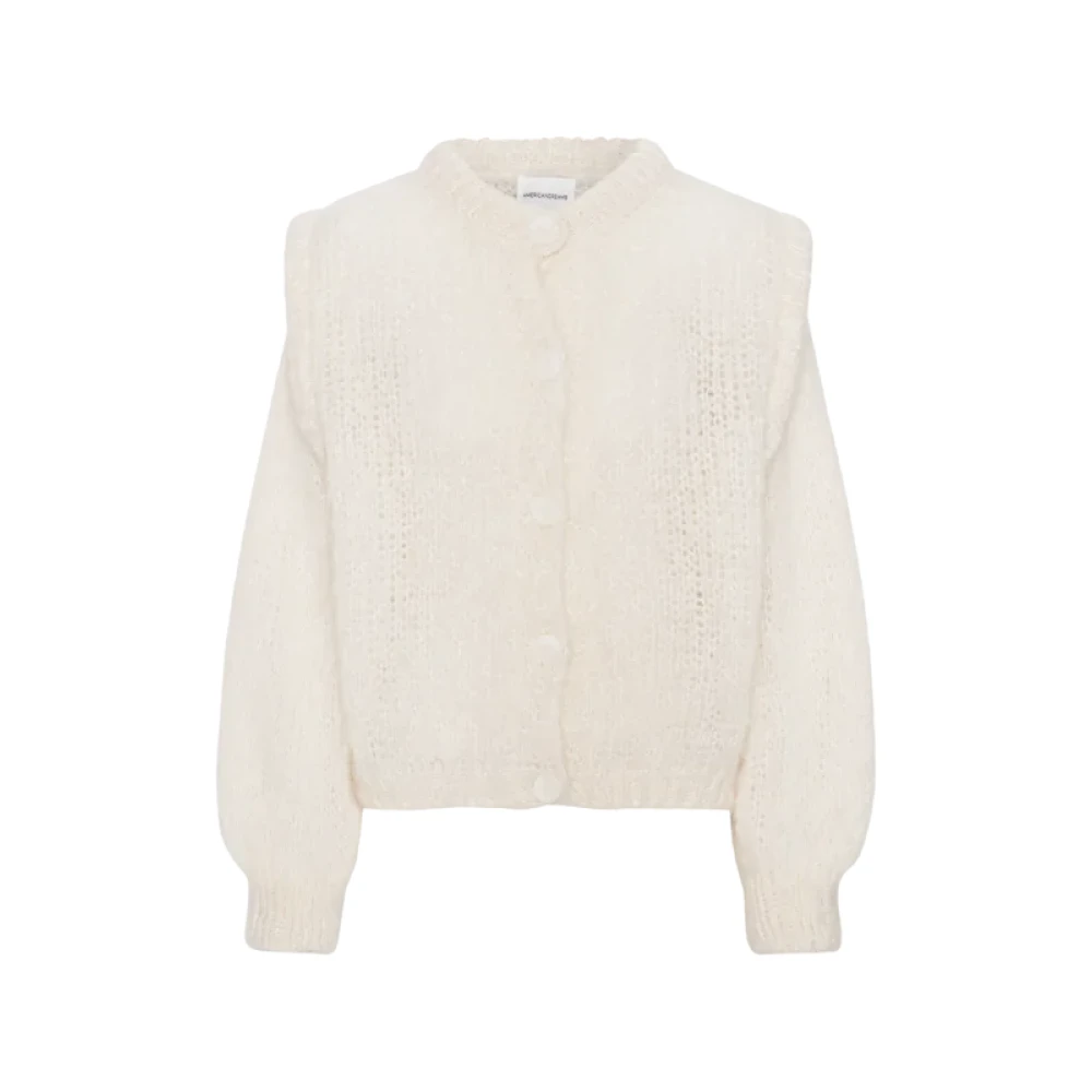 American Dreams Witte Gebreide Vest voor Zomerfeesten Beige Dames