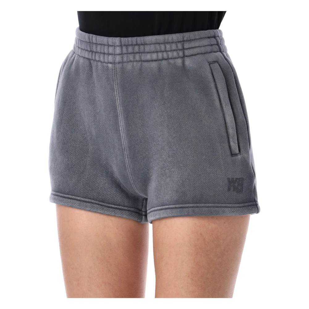T by Alexander Wang Gewassen Asfalt Terry Sweatshorts Gray Dames