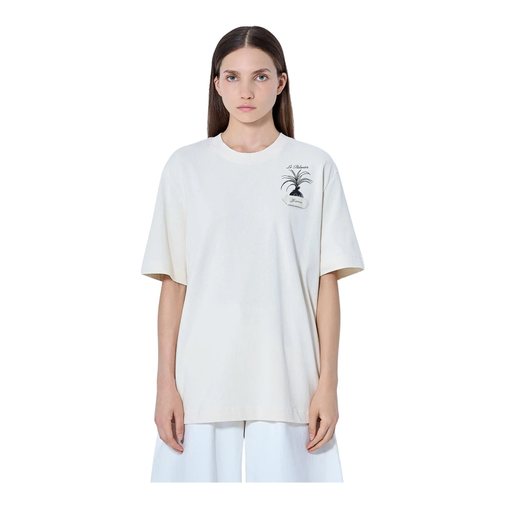 Jacquemus Donna Cream Le Palmier T-Shirt - Woman T-Shirts S - Immagine 3