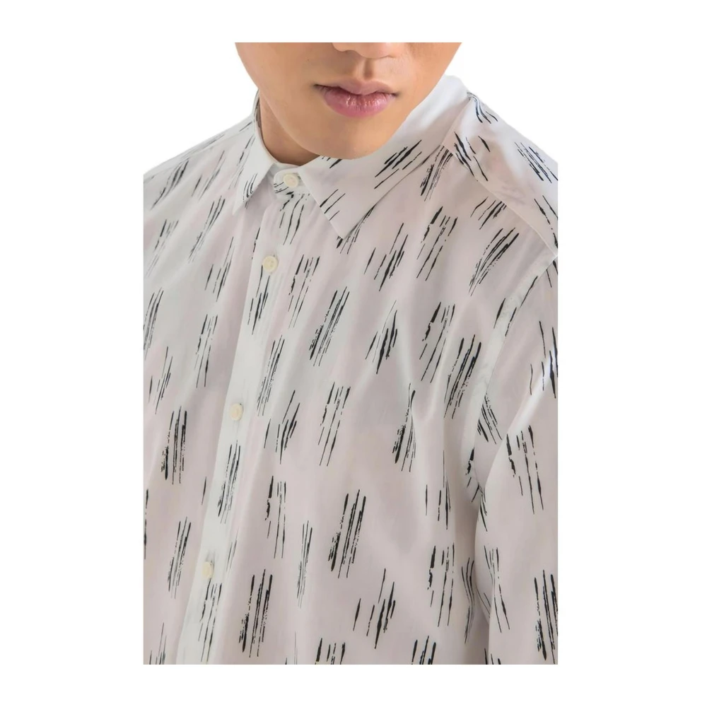 Antony Morato Lange Mouw Viscose-Katoen Shirt Collectie White Heren