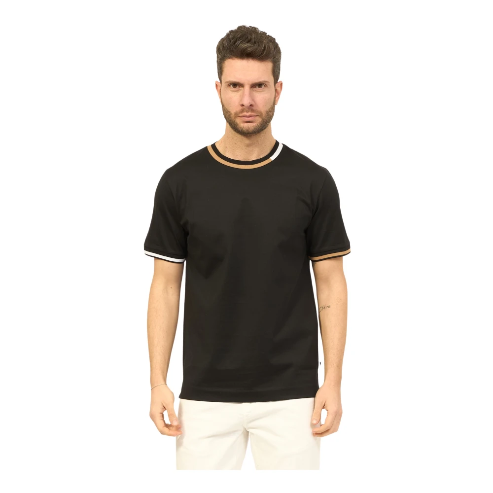 Boss Gestreept Zwart T-shirt Regular Fit Black Heren