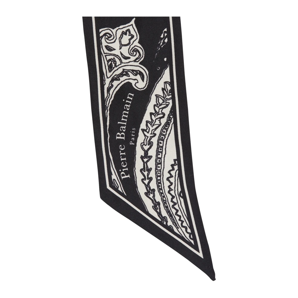 Balmain Mini monogram en paisley omkeerbare sjaal Black Dames