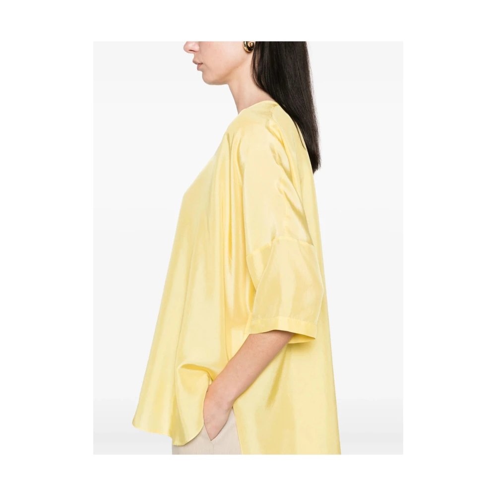 Antonelli Firenze Jasmijn Gele V-hals T-shirt Yellow Dames