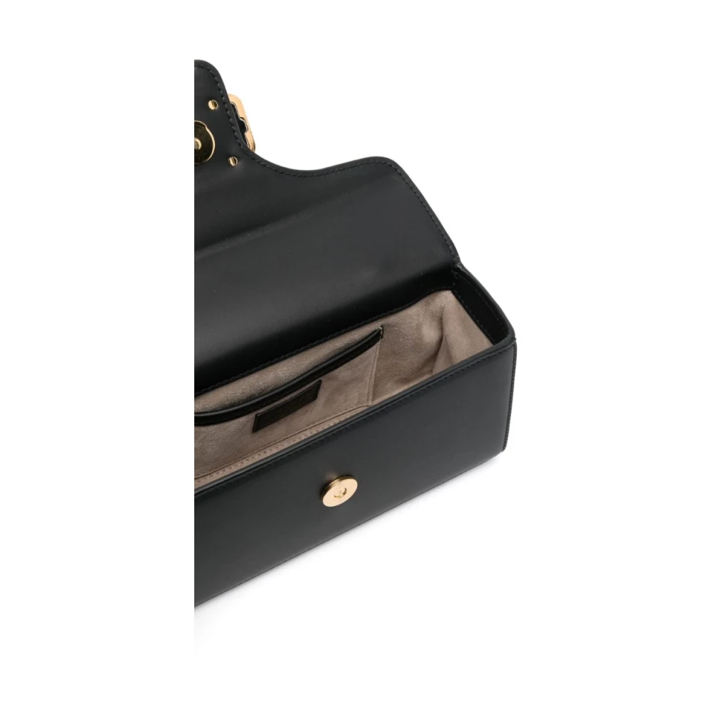 Lanvin Zwarte Leren Schoudertas Black Dames