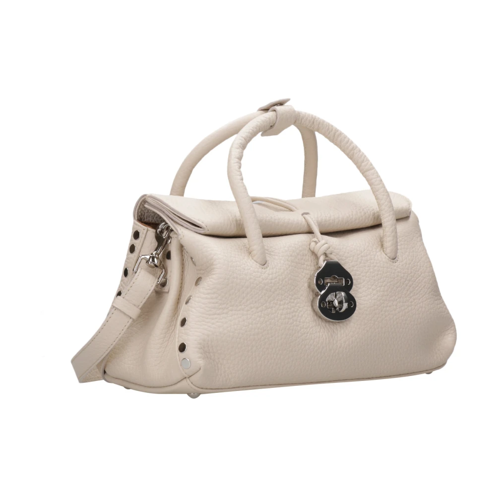 Zanellato Leren Schoudertas met Magneetsluiting Beige Dames
