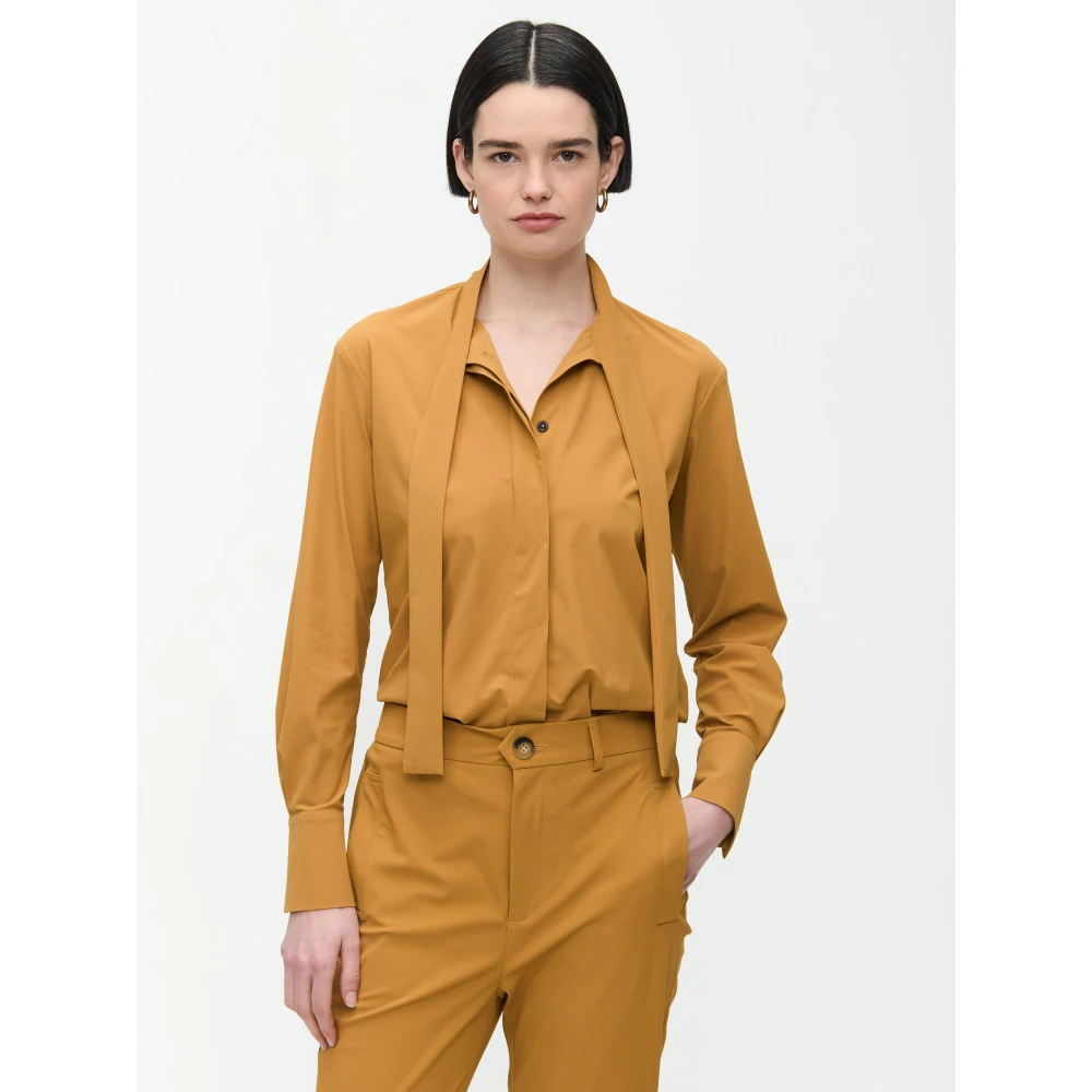 Jane Lushka Magda Blouse Technisch Jersey Yellow Dames
