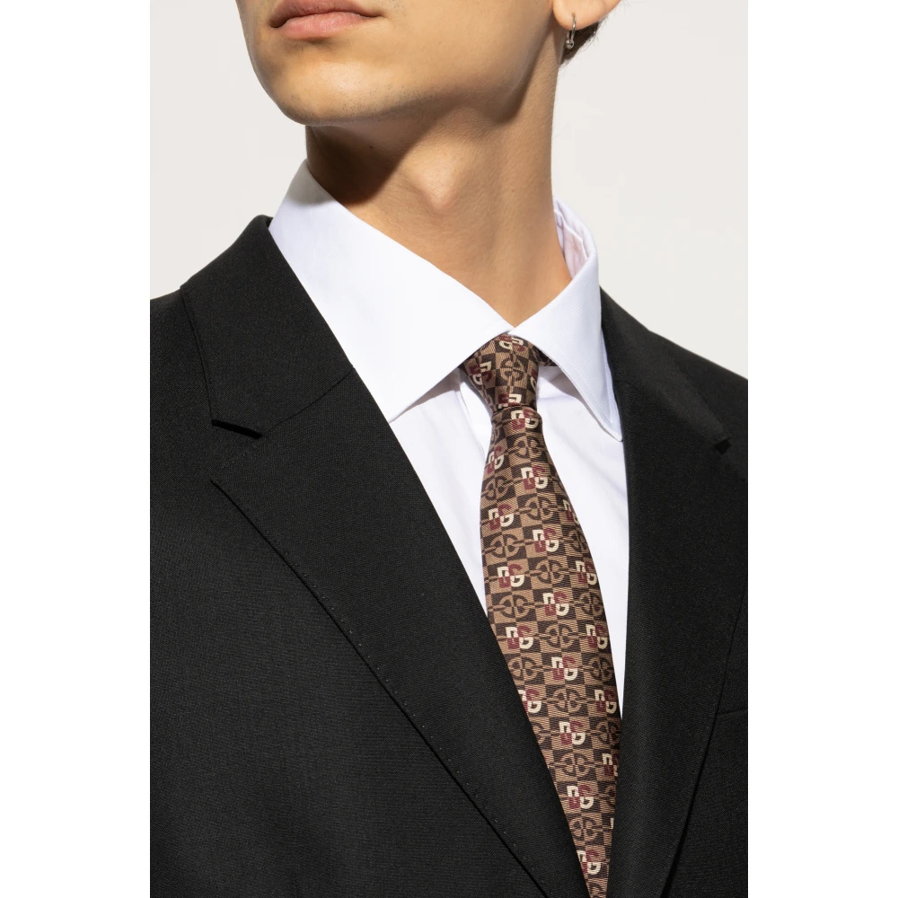 Dolce & Gabbana Gestreepte stropdas Brown Heren