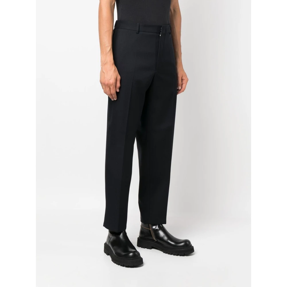 Jil Sander Navy Blauwe Getailleerde Broek Blue Heren