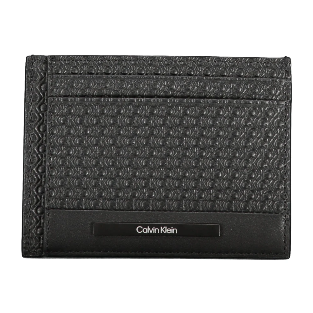 Calvin Klein , Wallets & Cardholders, Male, Black, One Size, Men's Wallet Black Contrast Details