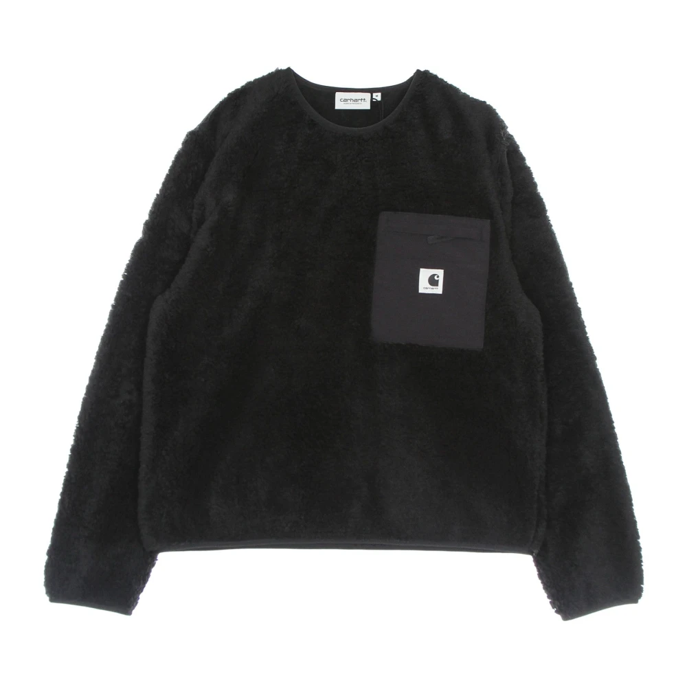 Carhartt WIP Zwarte Crewneck Sweatshirt met ritssluiting zak Black Dames