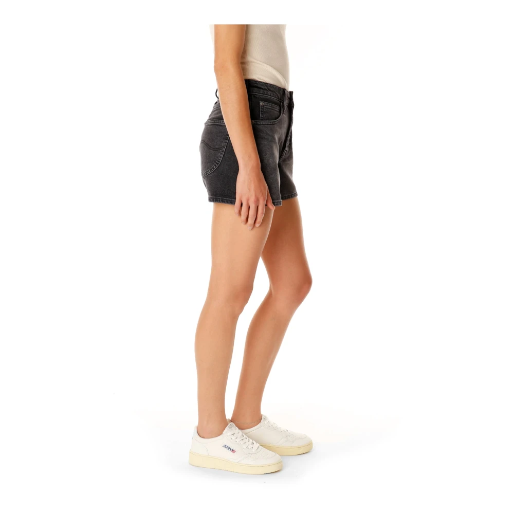 Lee Hoge Taille Denim Shorts Gray Dames