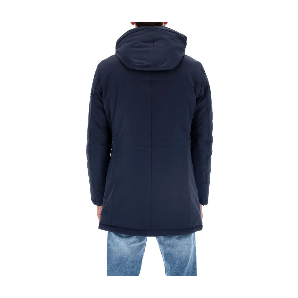 RefrigiWear Blauwe Gewatteerde Parka met Afneembare Capuchon Blue Heren