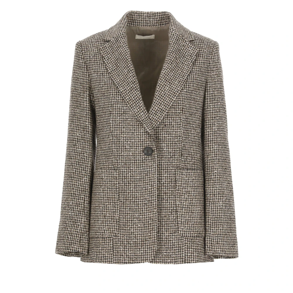 Antonelli Firenze Bruine Wol Alpaca Blazer Vrouw Brown Dames