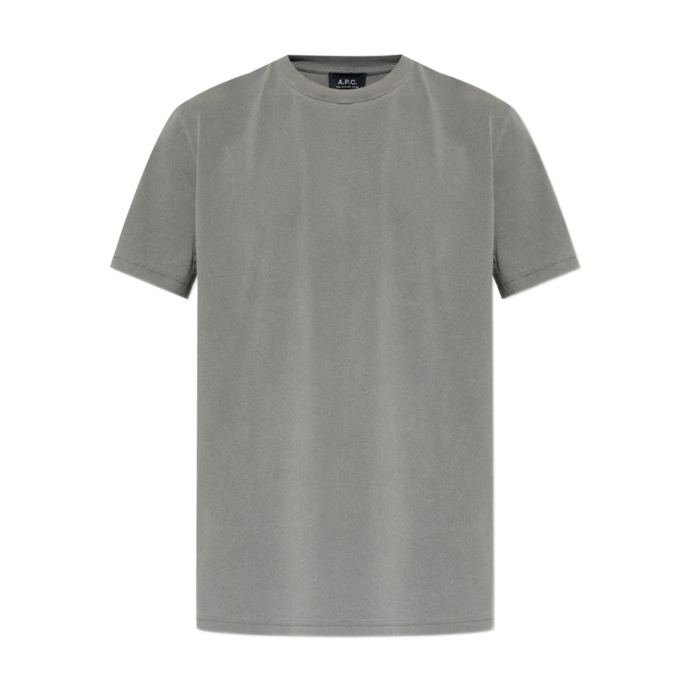 A.p.c. Men's Gray T-Shirts, Xl, Nylon Silk Crew Neck T-Shirt