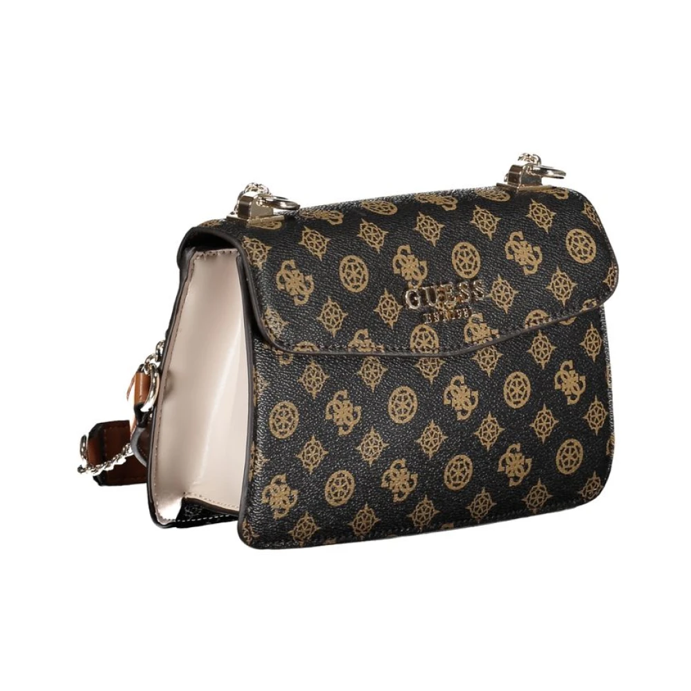 Guess Bruine Polyethyleen Handtas met Kettinghandvatten Brown Dames