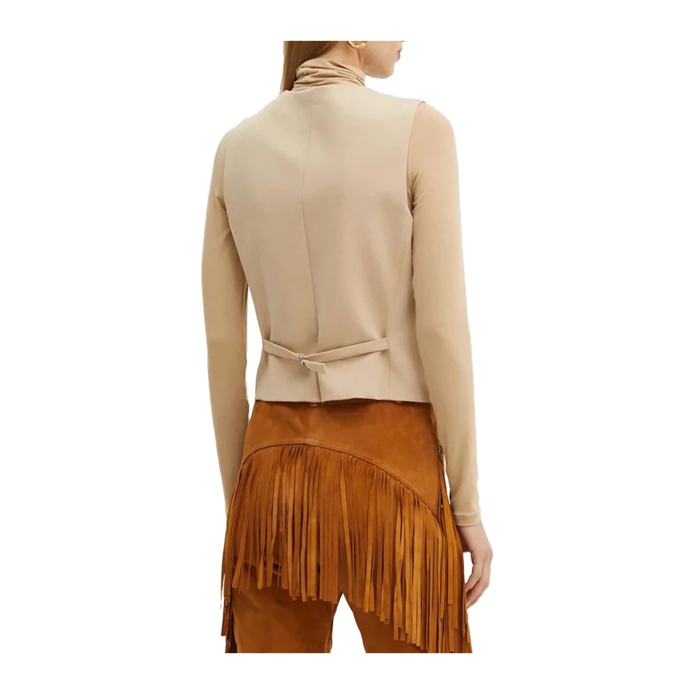 Max Mara Bruine Jersey Katoenen Gilet Jas Brown Dames