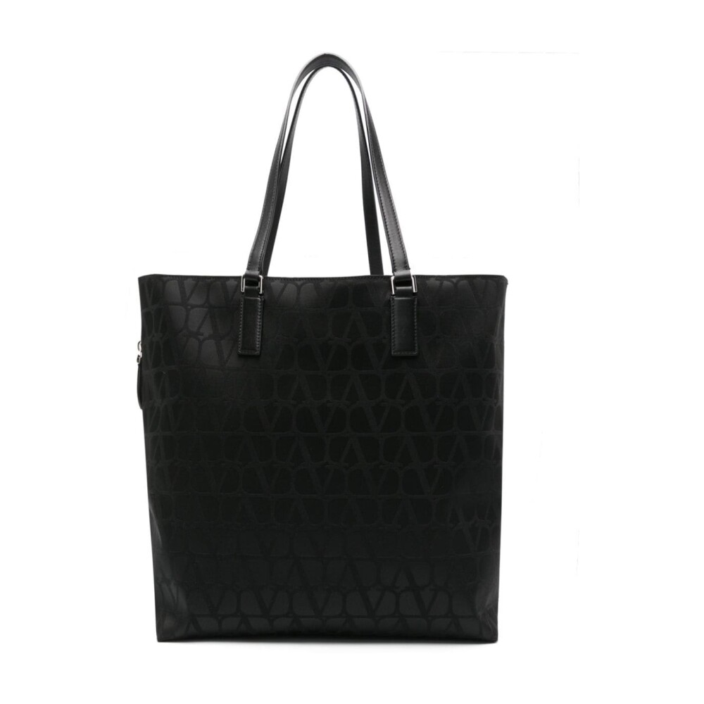 Black tote bag with best sale silver hardware