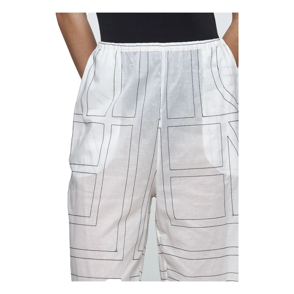 TotêMe Monogram Print Witte Pyjamabroek White Dames