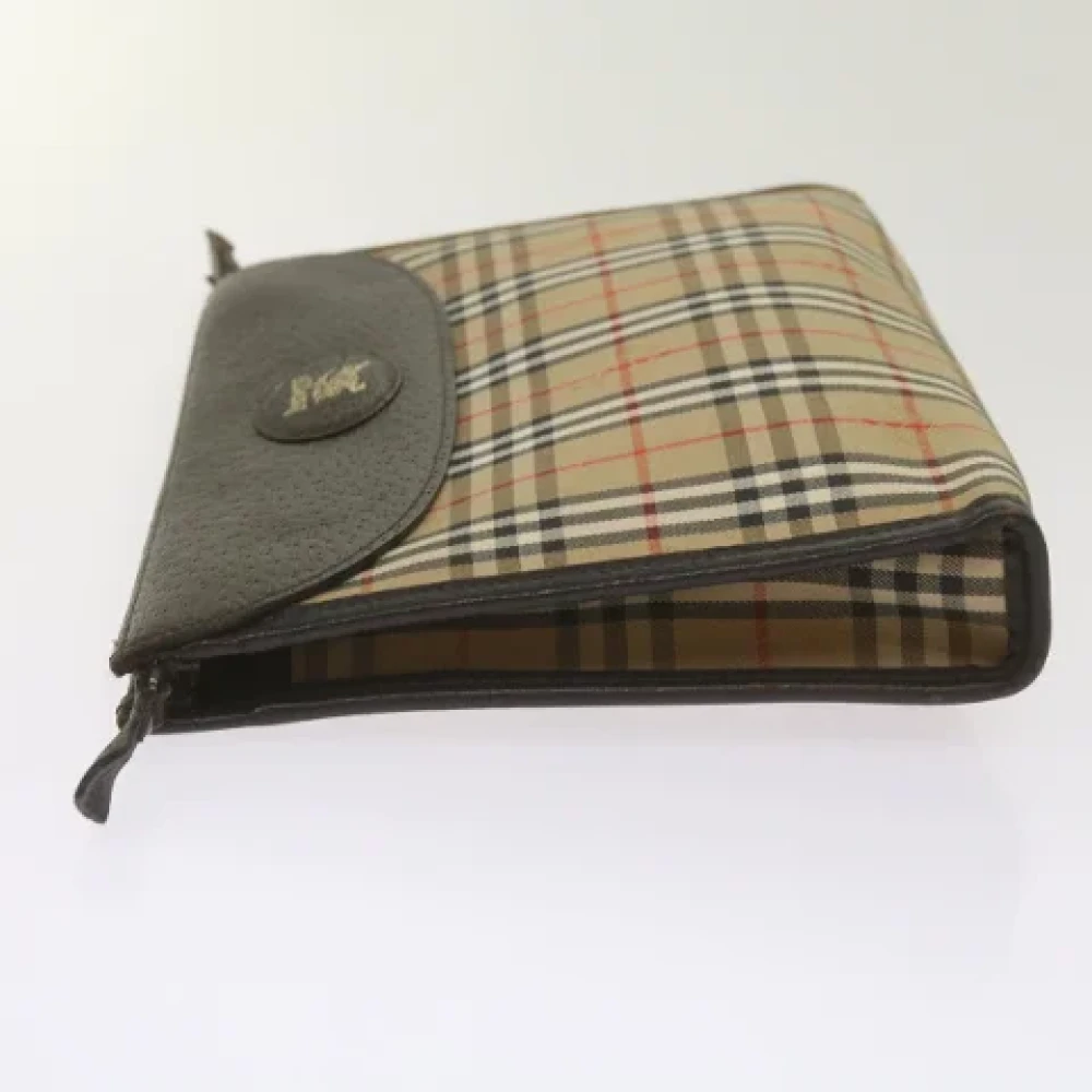 Burberry Vintage Pre-owned Canvas clutches Beige Dames