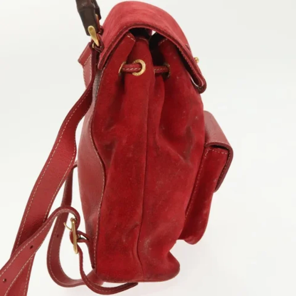 Gucci Vintage Pre-owned Suede backpacks Red Dames