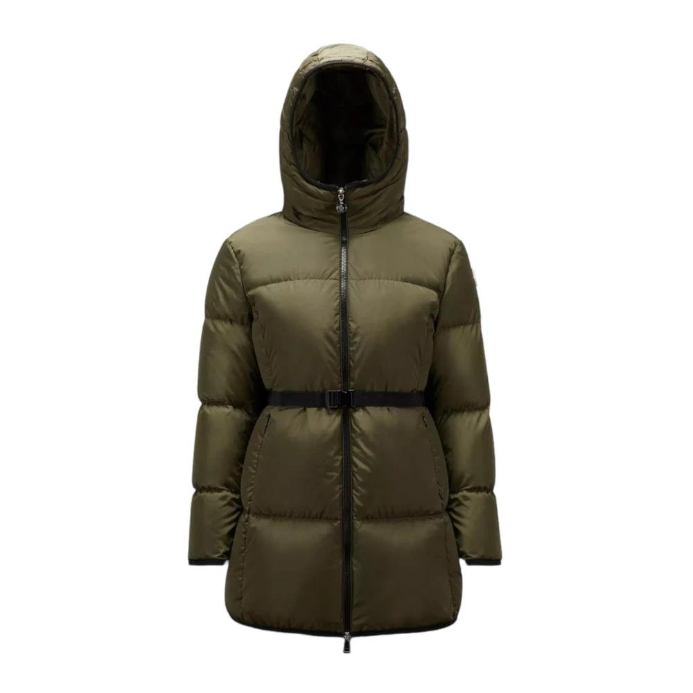 Moncler Korte donsjas met lange seizoensvoering Green Dames