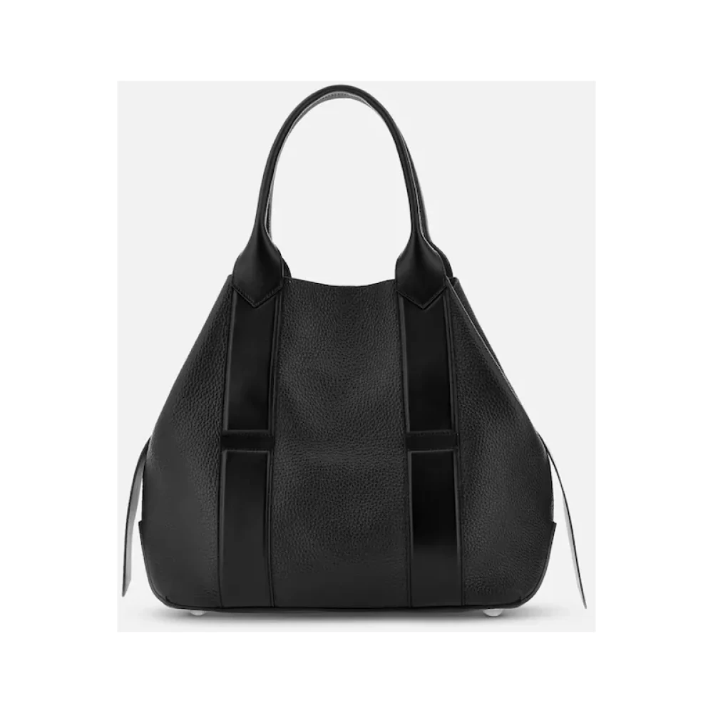 Hogan Zwarte Leren Tote Tas Black Dames