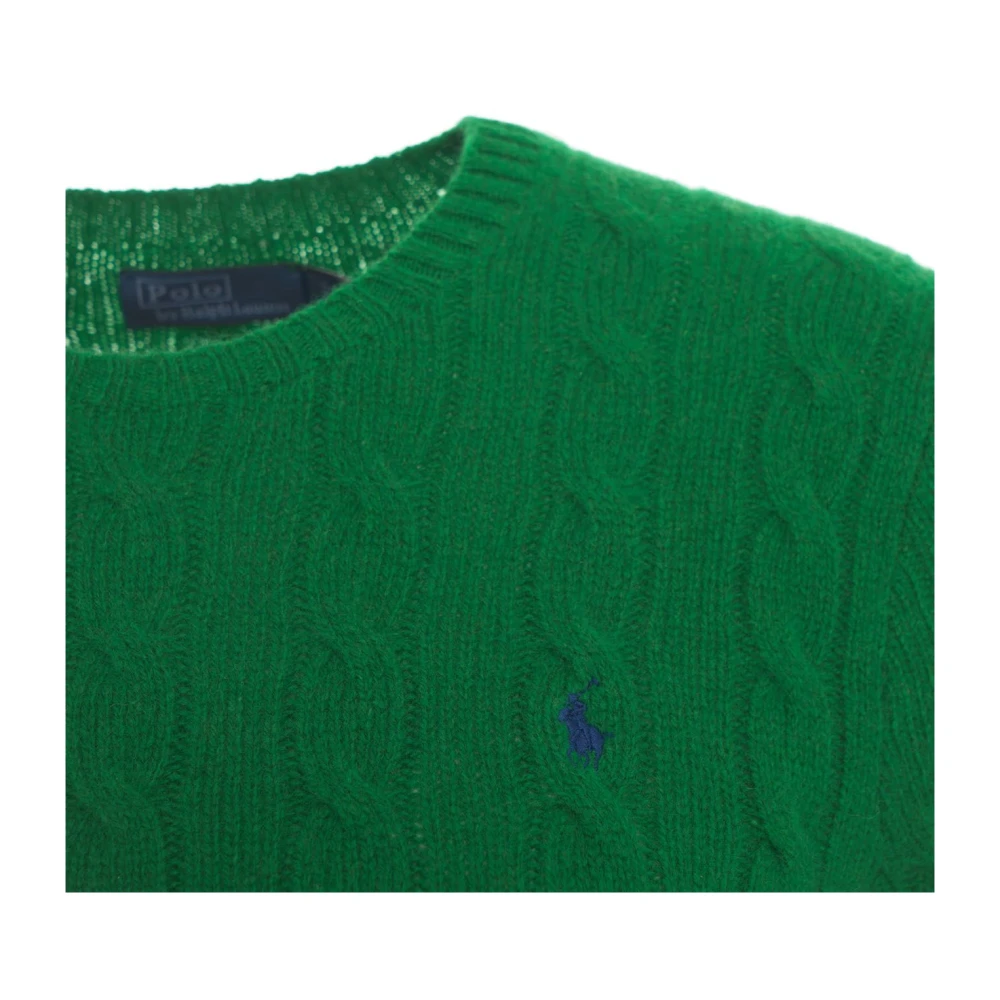 Polo Ralph Lauren Groene Kabeltrui Sweater Aw24 Green Dames