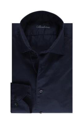 Navy Skjorta Stilren Casual Herrmode