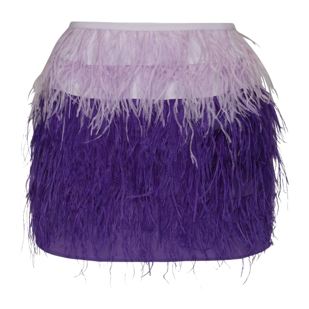 Twinset Paarse Veer Mini Rok Purple Dames