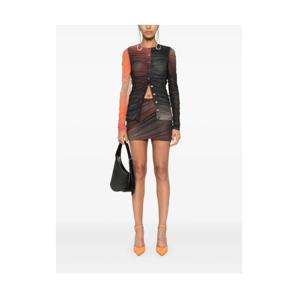 The Attico Gegradeerde Mesh Sweater met Gerimpelde Details Multicolor Dames