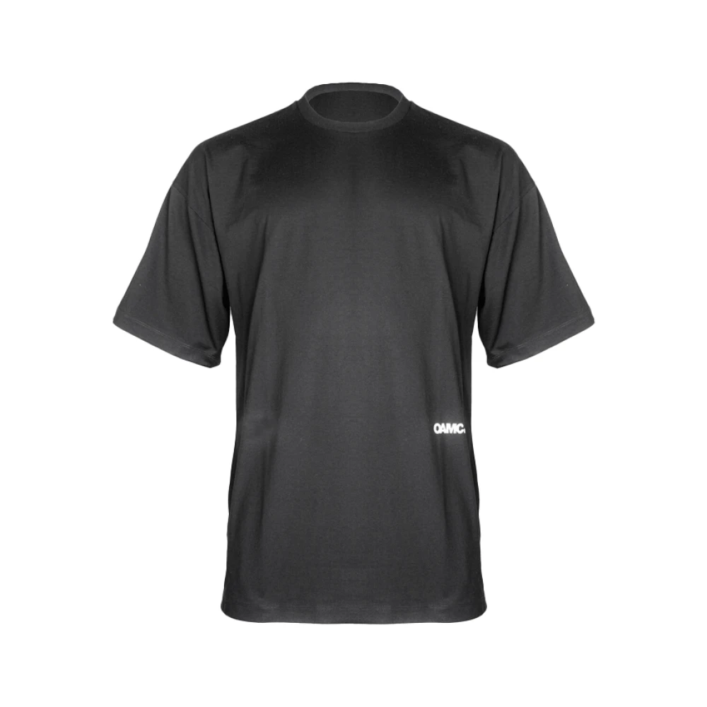 Oamc Zwart Gebreid T-shirt met Grafisch Detail Black Heren