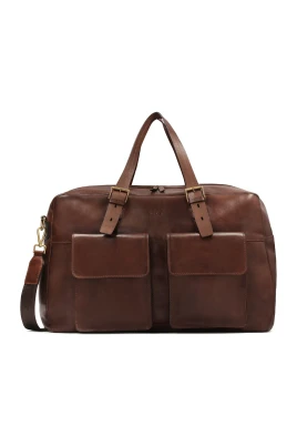 Elegant Grain Leather Travel Bag