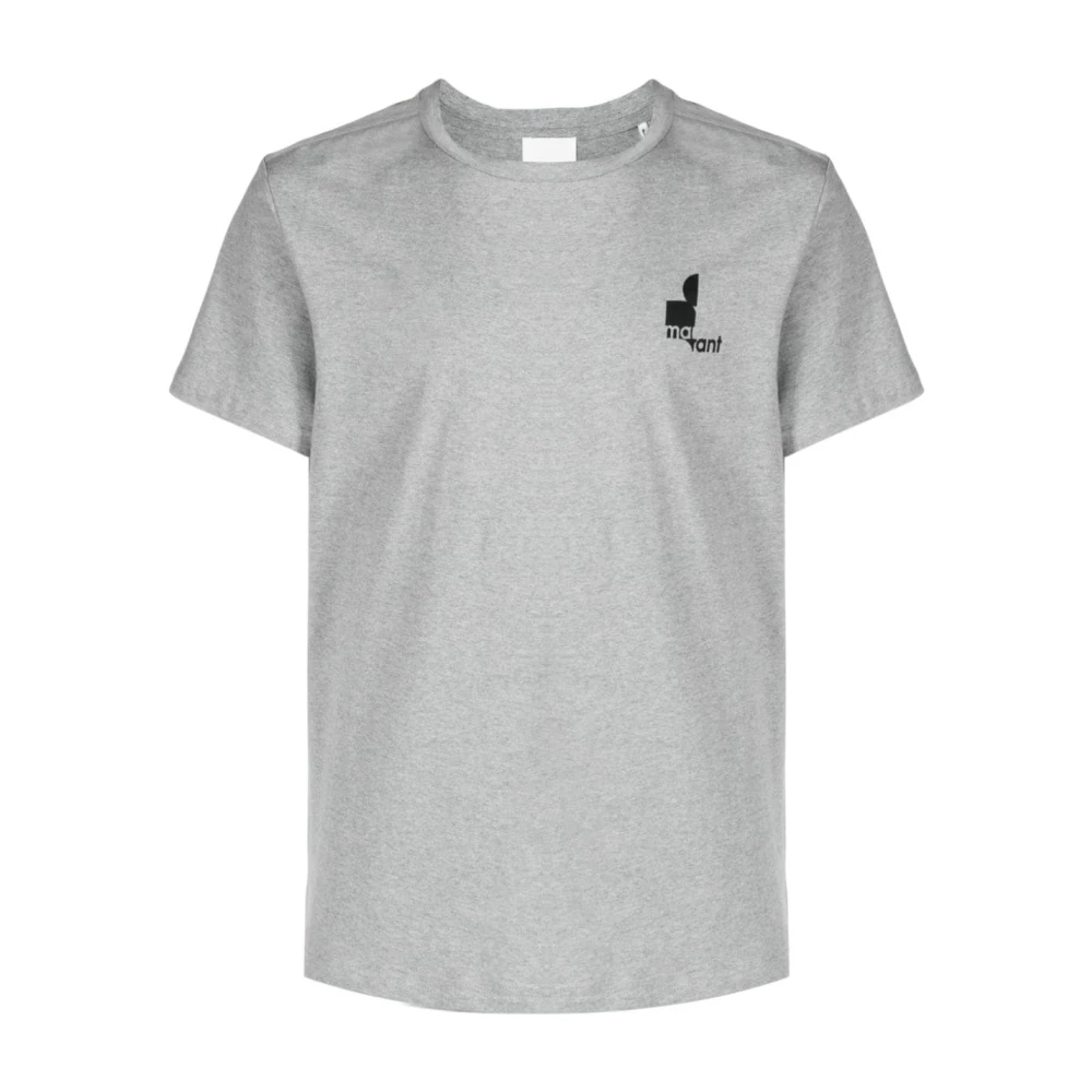 Isabel marant Zafferh-ga Grijs T-shirt met Zwart Logo Gray Heren