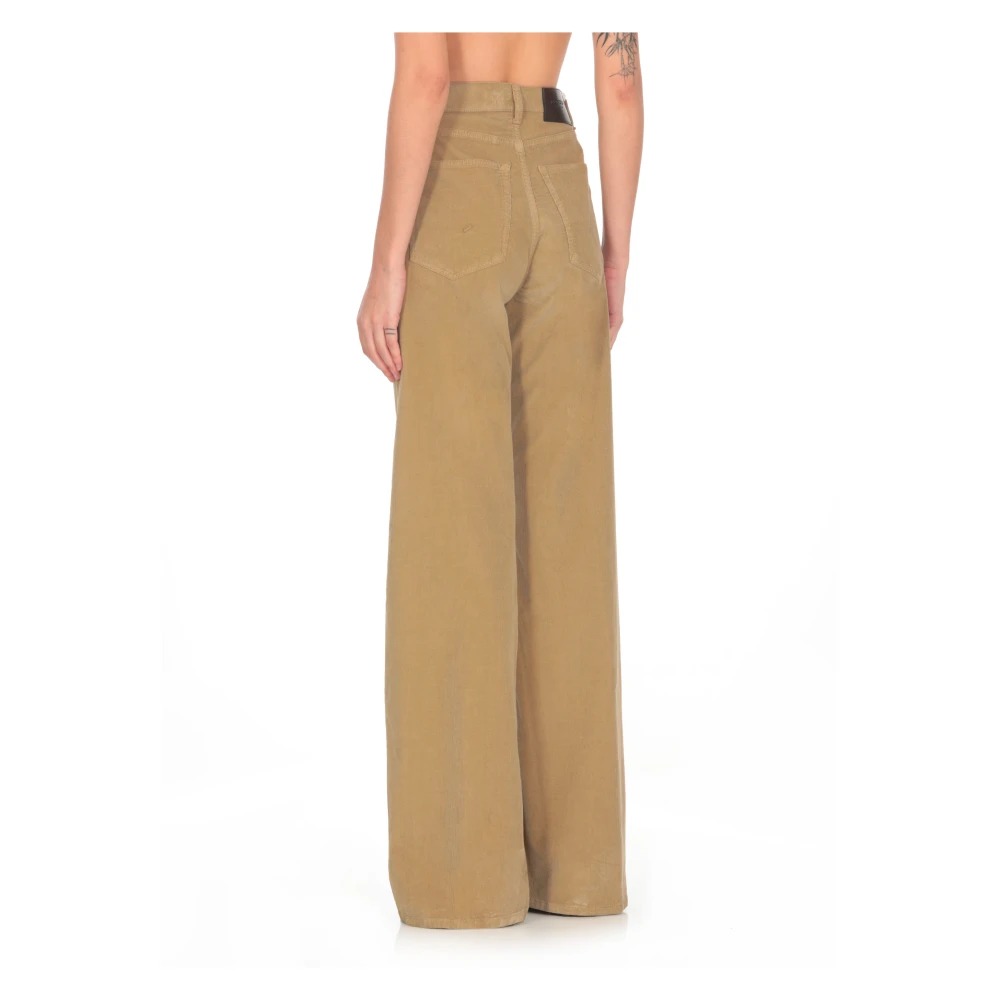 Dondup Beige Katoenmix Broek voor Vrouwen Beige Dames