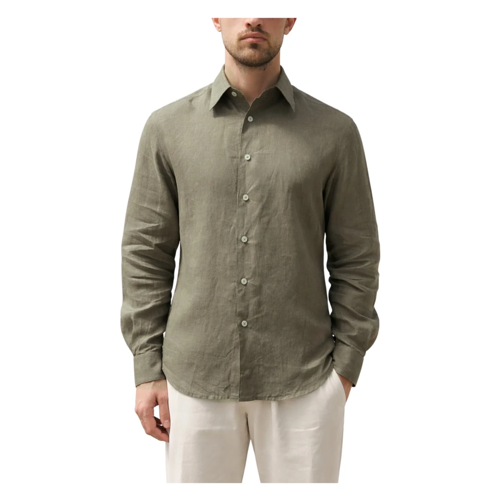Xacus Hombre Verde - Camisa De Lino De Corte Regular - Shirts - Xl