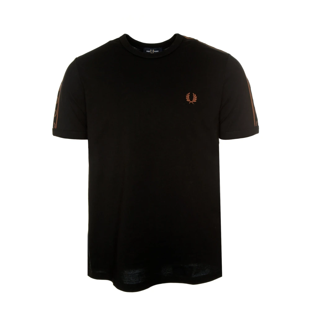 Fred Perry Sportief T-shirt met lauwerkransdetails Black Heren