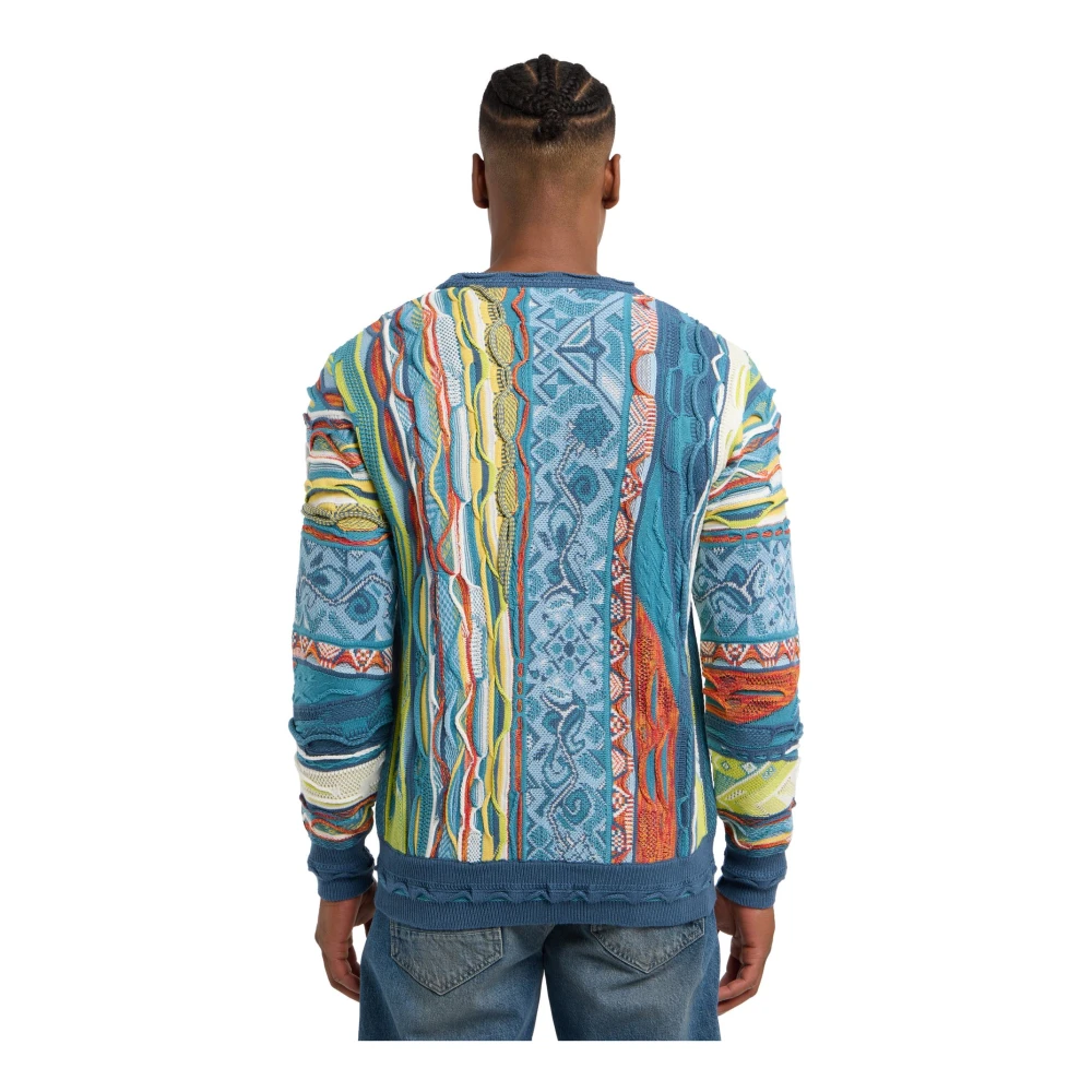 carlo colucci Kleurrijke Jacquard Gebreide Trui Multicolor Heren