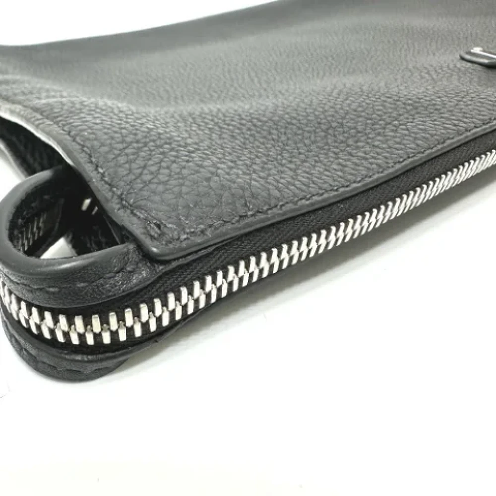 Prada Vintage Pre-owned Leather clutches Black Heren
